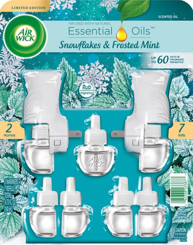 AIR WICK® Scented Oil - Snowflakes & Frosted Mint - 2 Warmers & 7 Refills
