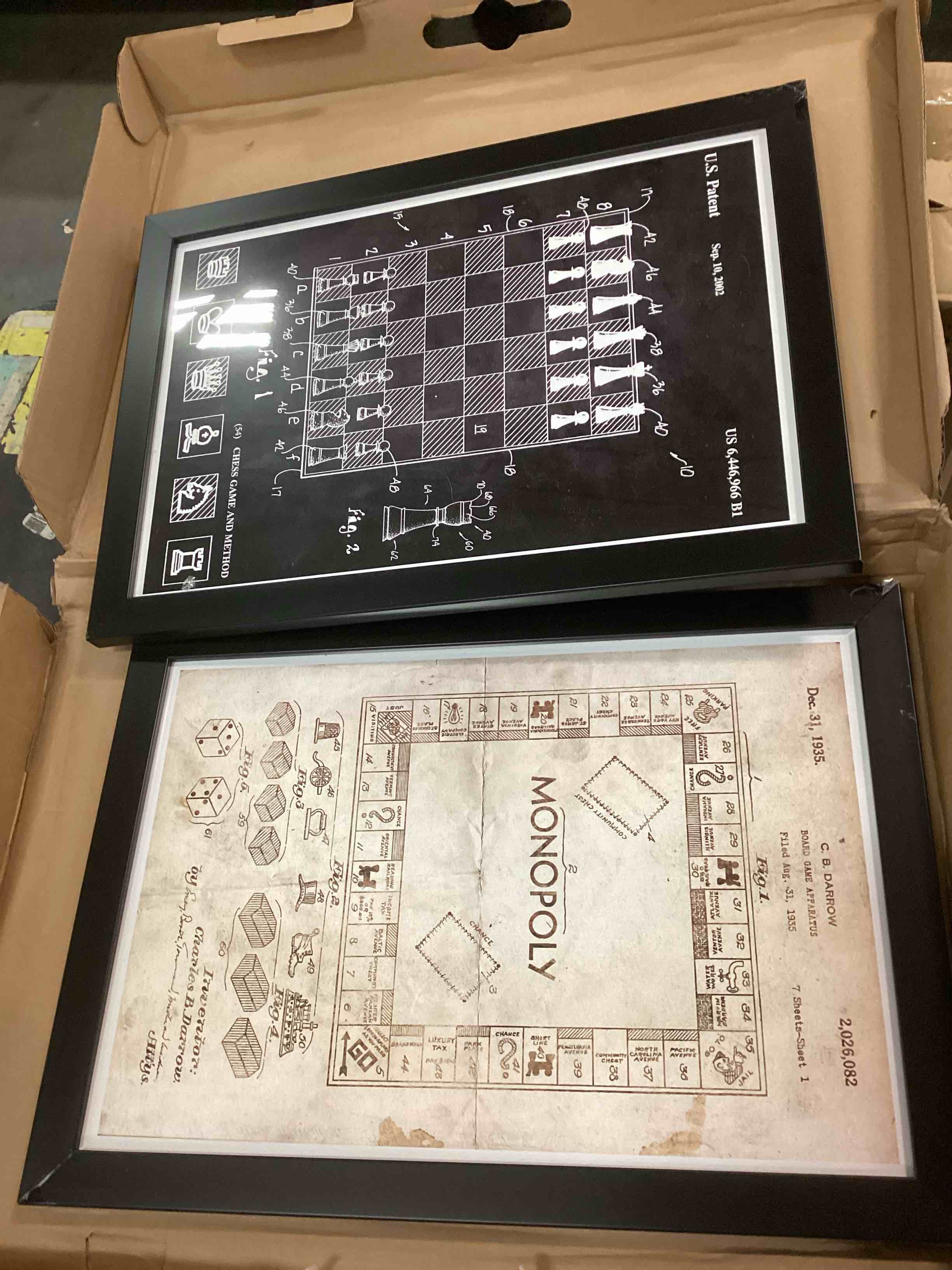 Monopoly & Chess method Framed art 