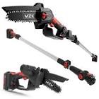 MZK 2-in-1 Cordless Pole Saw & Mini Chainsaw, 20V Battery Small Pole Chainsaw/19 ft/s Super High with 6" Cutting and Automatic Oiling System. 13 Feet Max Reach Pole Saw for Tree Trimming
