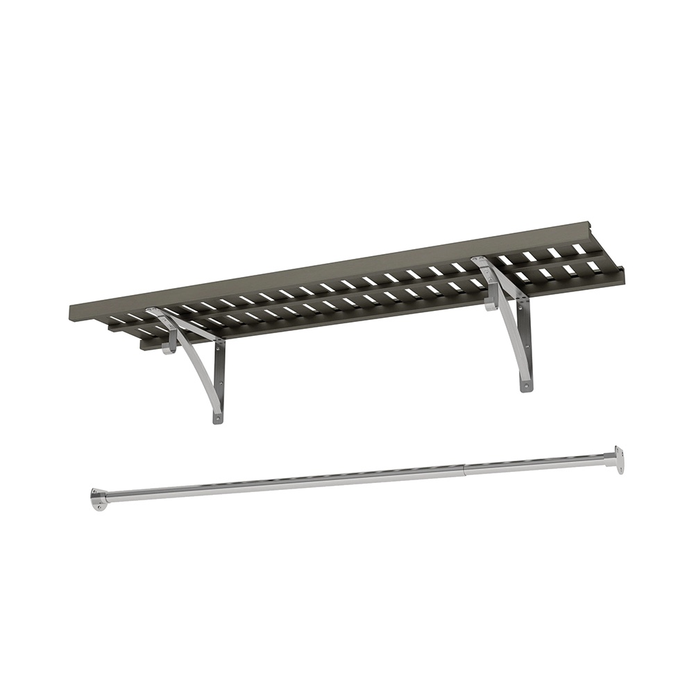 Hartford 48in Antique Gray Ventilated Closet Shelf Kit