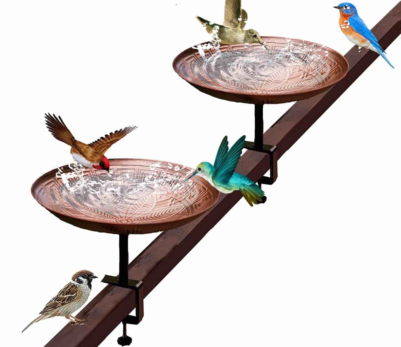 Svedmso 2PCS Metal Detachable Birdbath Bowl, Outdoor Garden Birdbath, Courtyard Garden and Lawn Decorations.