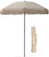 6 1/2 foot patio umbrella with fringe  beige