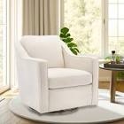Charitini Big Removable Wide Full Back Fabric Upholstered Swivel Armchair