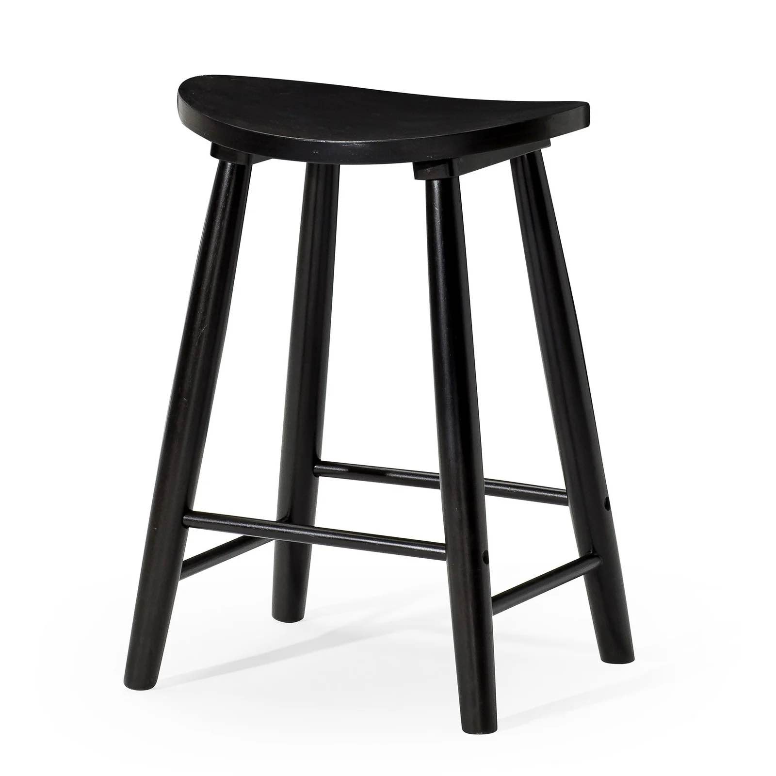 LUNA COUNTER STOOL IN RUSTIC BLACK WOOD FINISH