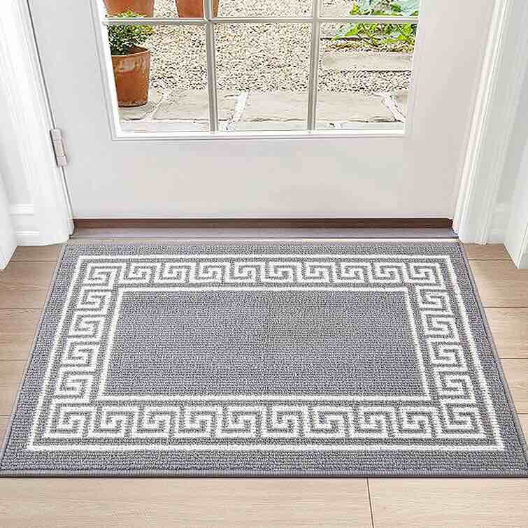 gray/white slip door mat
