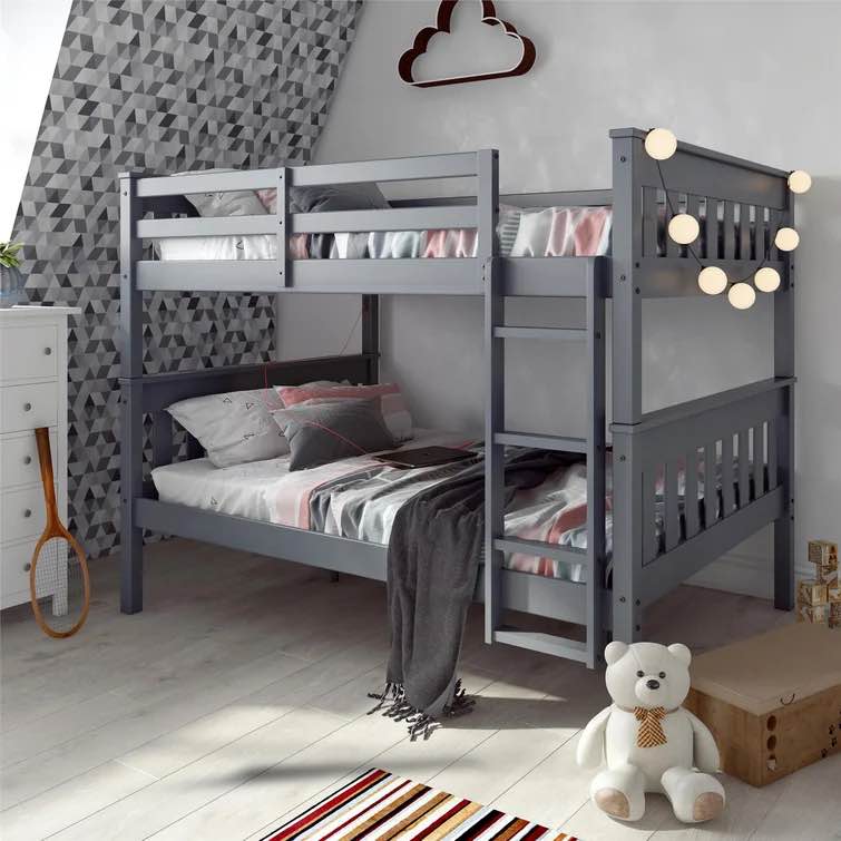 AlmedaCheatham Moon Full Over Full Bunk Bed With USB Port, (Box 1)