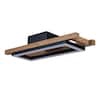 Iris 1-Light 17.72 in. Integrated LED Wood Flush Mount Ceiling Light
