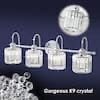 Avenlur 29.5 in. 4-Light Chrome Crystal Dimmable Bathroom Vanity Light Modern Linear Wall Light with Crystal Shades