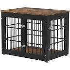 Dog Crate Furniture, Side End Table, Mordern Kennel, Wooden Heavy-duty Dog Cage, Dog House, Indoor End Table, Night Stand,w/removable Tray, Double-door, 3mm(dia) Wire