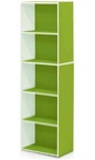 ALLZONE 5 Tier Freestandimg bookshelf green/white