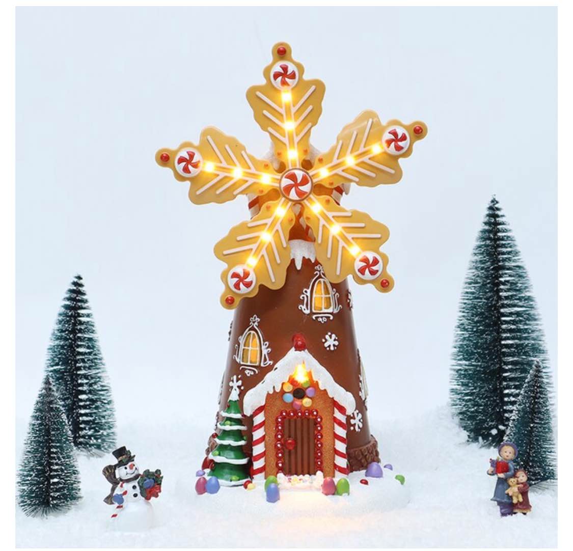 CAROLE TOWNE Animatronic Lighted Musical Village Scene