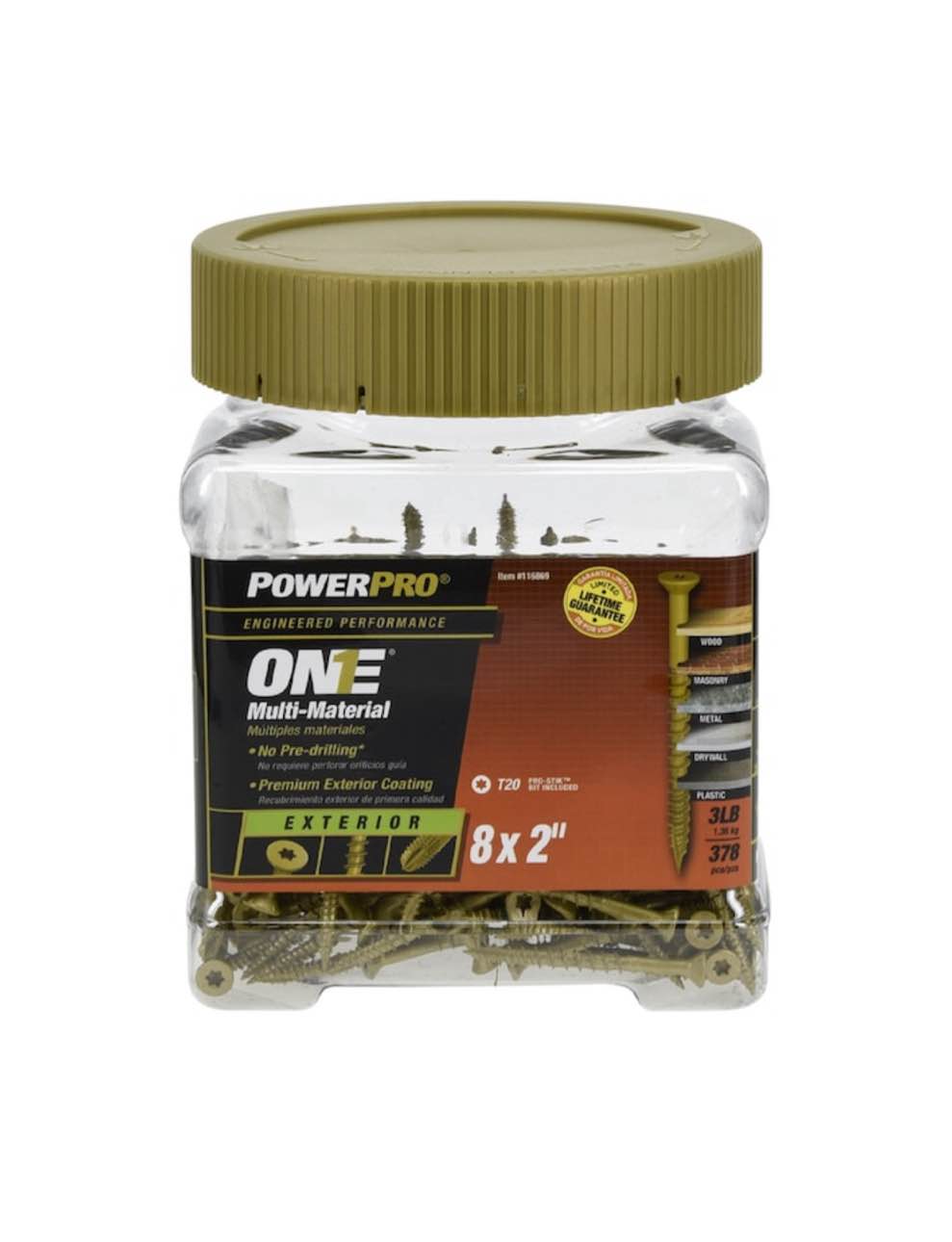 POWER PRO #8 x 2-in Epoxy One Exterior Wood Screws (378- Per Box)