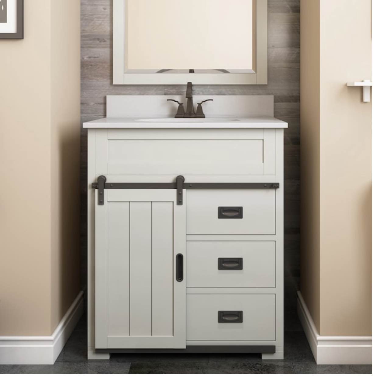 STYLE SELECTIONS Morriston 30-in White Undermount Single Sink Bathroom Vanity with White Engineered Stone Top
