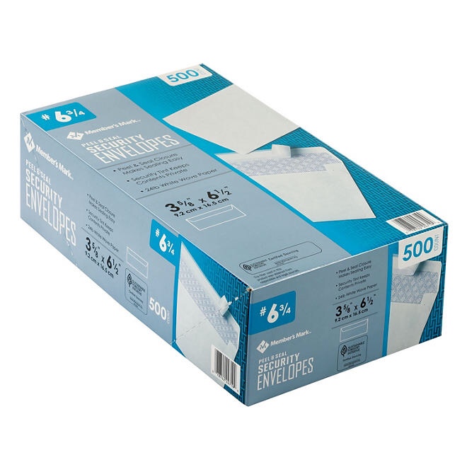 Member's Mark Security Envelope 6 3/4" (500 ct.)