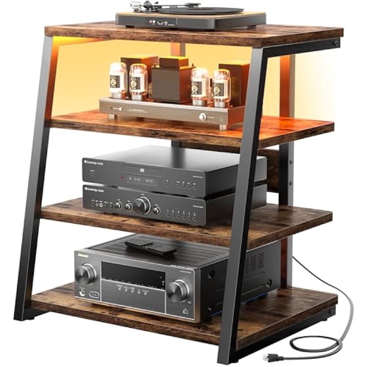 armocity Media Stand 4 tier Rustic Brown 