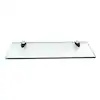36 in. L x 0.37 in. H x 12 in. W Floating Wall Mount Clear Tempered Glass Rectangular Shelf in Chrome Brackets
