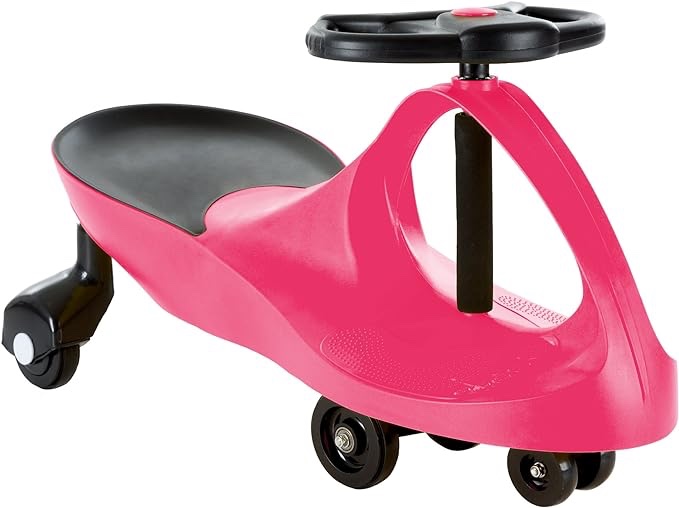 Lil' Rider Wiggle Car Ride on Toy - No Batteries, Gears, or Pedals - Just Twist, Swivel, and Go - Outdoor Ride on for Kids 3 Years and Up (Pink), LargeLot