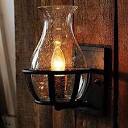 LAKIQ Vintage Country Style Candle Design Wall Sconce Lighting Wall Lamp Light Fixture E12 Bulb Base with Unique Seedy Glass Shade Indoor Outdoor