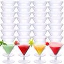 100 Pack Clear Plastic Martini Glasses 2oz Disposable Cocktail Glasses Mini Dessert Cups Shooter Shot Glasses for Parties Wedding Events, Cocktails Partie
