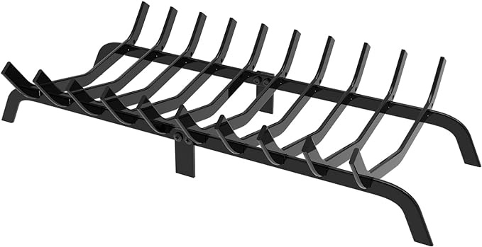 DAMEING Fireplace Grate 30 inch, Heavy Duty Fireplace Log Grate Holder Firewood Rack, Large Solid Steel Fire Pit Grate Fireplace Accessories for Chimney Hearth Wood Stove Burning