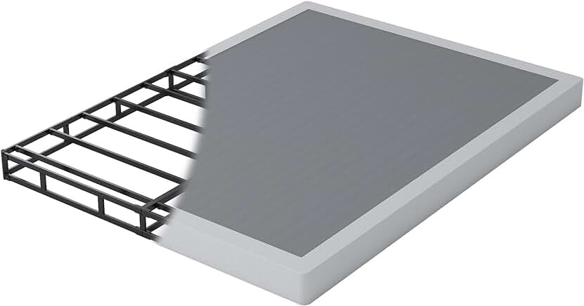HOBINCHE 5 Inch King Size Box Spring Metal Frame Mattress Foundation,Heavy Duty Box Spring Bed Base with Fabric Cover,Noise Free,Easy Assembly,3000LBS Weight Capcity