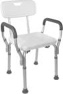Vaunn Medical Shower Chair Bath Seat With Padded Arms, Removable Back and Adjustable Legs, Bathtub Safety and Support