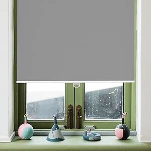 AOSKY Roller Window Shades Blackout Blinds for Windows Cordless Bedroom Shade Room Darkening Shades Door Blinds with Thermal Insulated Easy to Install for Home?Office?Bathroom W30xL72 Grey