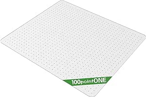 Office Chair Mat for Carpeted Floors - 45" x 53" Clear Floor Mat Mat for Office Chairs on Low Pile Carpet, Easy Glide Desk Chair Mat for Carpet