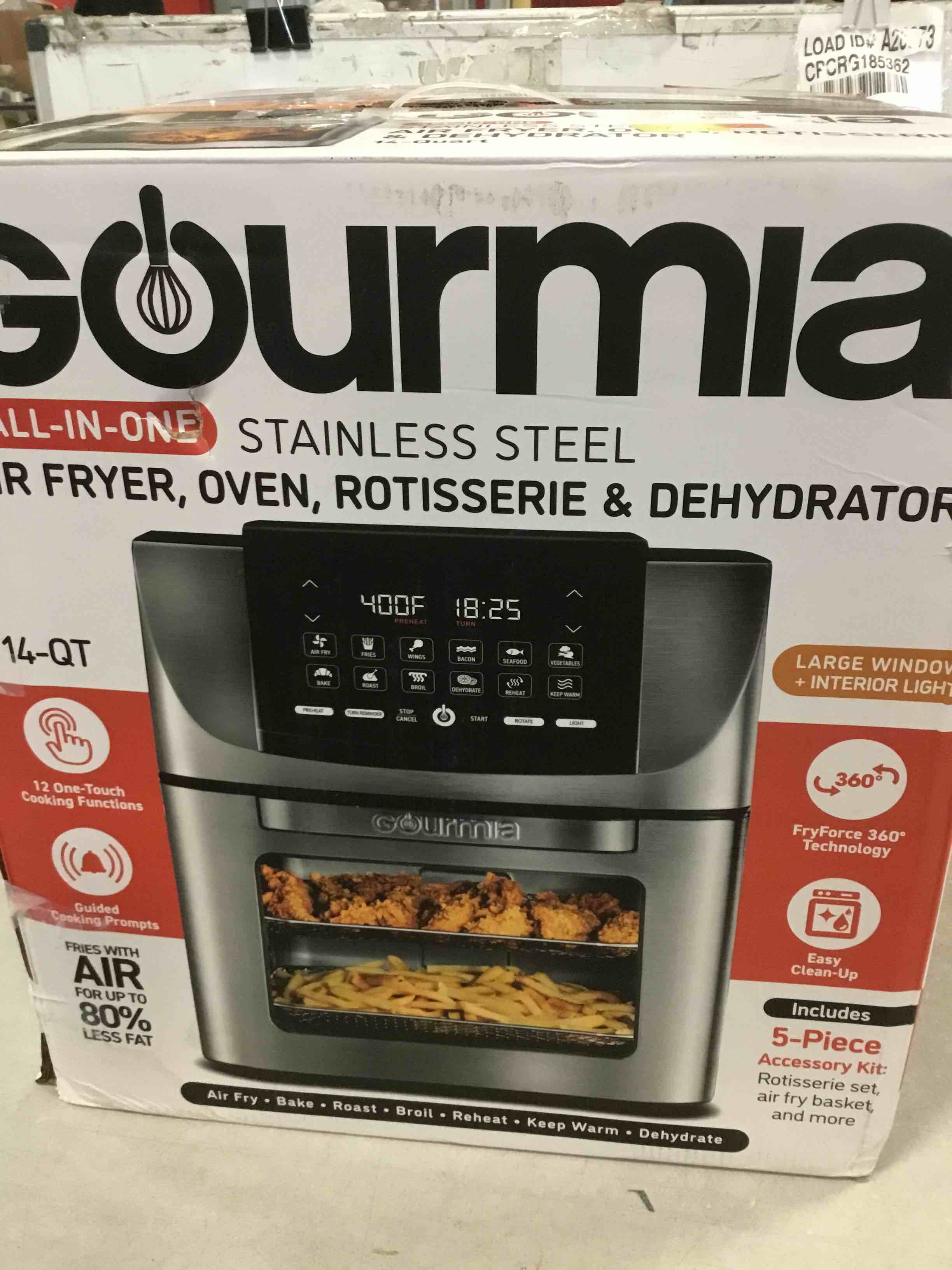 gourmia all in one air fryer oven rotisserie