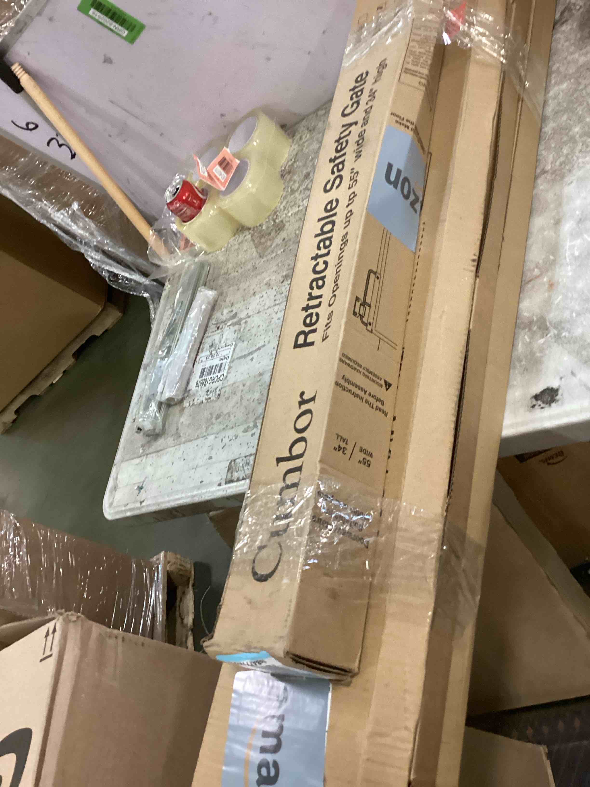 Assortment of Miscellaneous products (May Include cordless shade, curtain rods, retractable baby gate, Led universal linear lamp and more or other use)