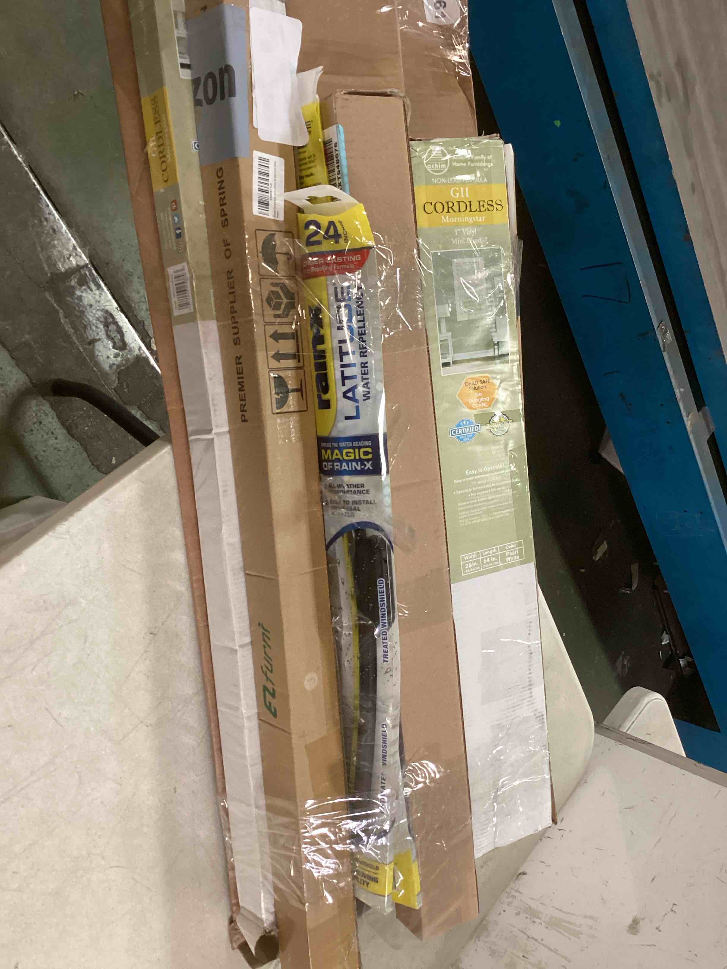 Assortment of Miscellaneous products (May Include cordless shade, curtain rods, retractable baby gate, Led universal linear lamp and more or other use)