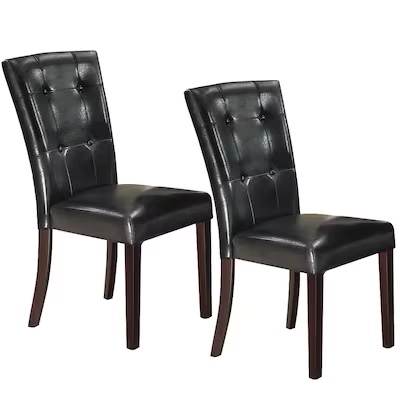 Benzara 2 Modern Black Faux Leather Accent Chair