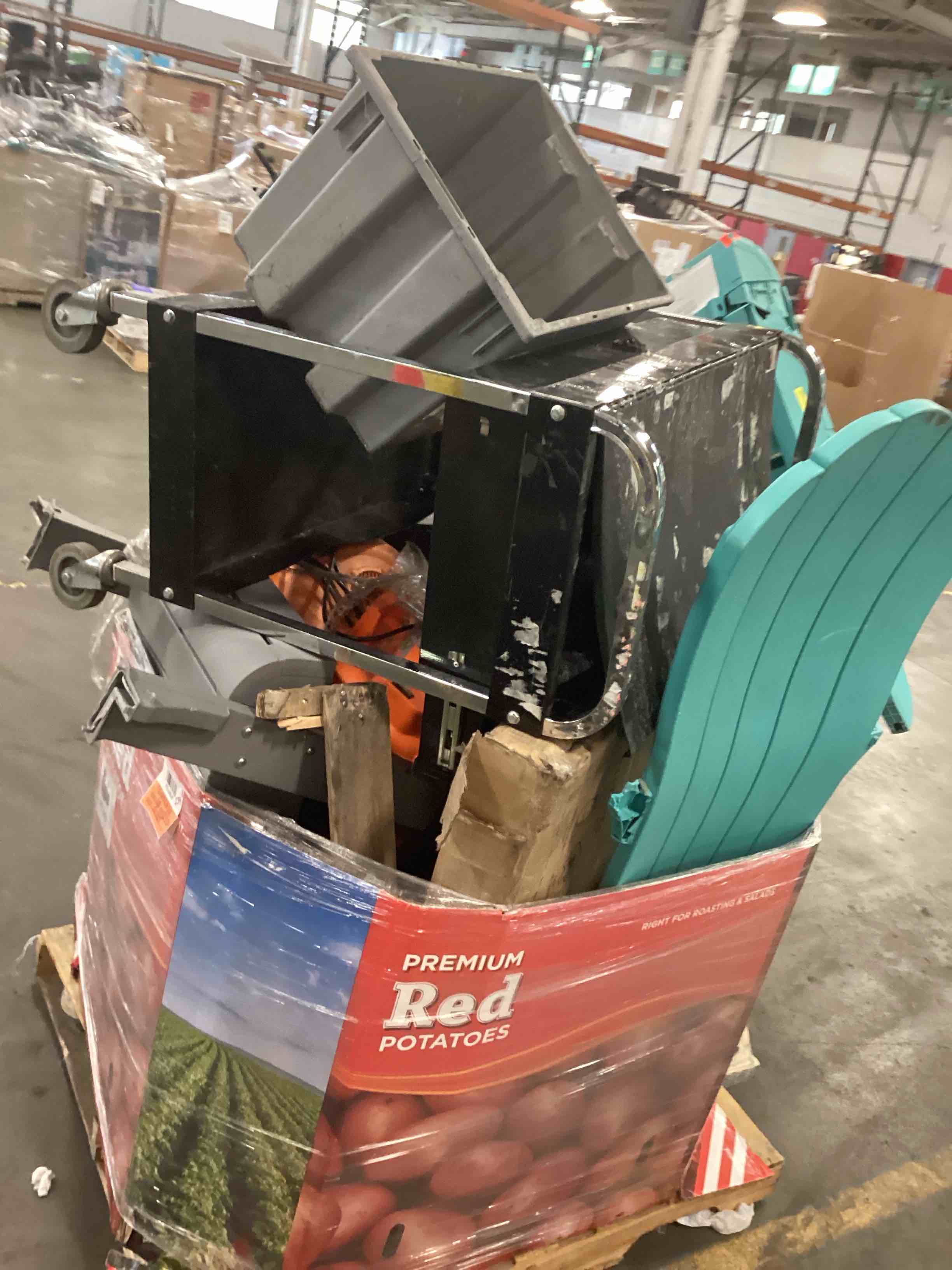 skid lot with assorted items 