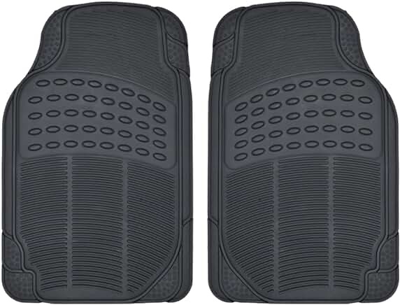BDK Original ProLiner 2 Piece Front Heavy Duty Front & Rear Rubber Floor Mats for Car SUV Van & Truck, Black - All Weather Floor Protection Fits Most Vehicles