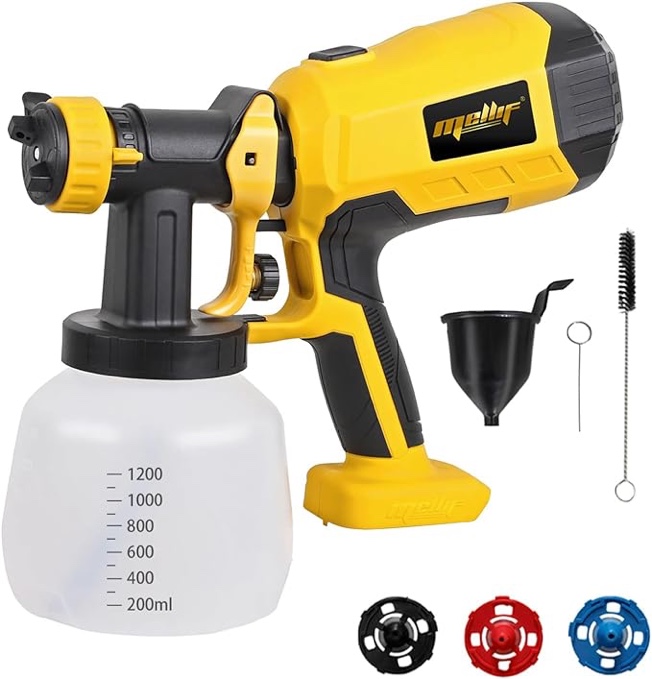 Cordless Paint Sprayer, Compatible w/ dewalt 20V Max Battery Handheld HVLP Paint Gun w/Brushless Motor | Suitable for Countless Painting, Home Interior and Exterior, House Painting (NO Battery)