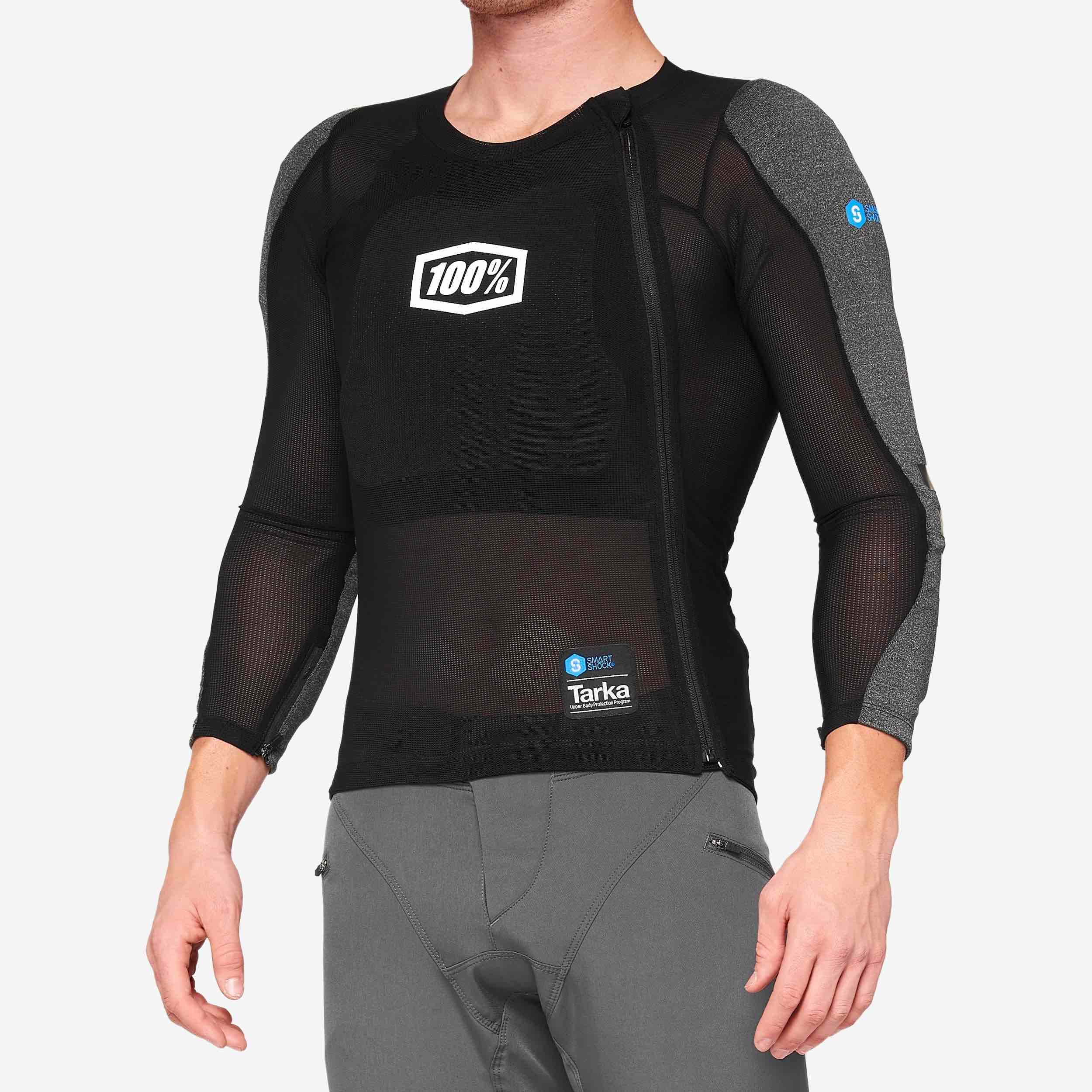 TARKA Long Sleeve Black  Size SMLXL2XL Delivery by Mon, March 18 if ordered within 18 mins Delivering to  45255 Regular price $249  Sale price $161.85  Add to cart Description No matter how extreme the terrain, or what boundaries you’re willing to push, TARKA body armor provides unmatched comfort and protection. Flexible SmartShock® Level 1 and 2 Impact Certified protection allows comfortable full range of motion. The full mesh, compression-fit, chassis is designed to offer maximum mobility, ventilation and ideal fit. SKU: 70010-00002  Highlight  SmartShock® back protector is impact tested and certified to the highest level of CE impact protection, CE EN 1621-2: 2014 Level 2 SmartShock® elbow and shoulder protectors are impact tested and certified to the highest level of CE impact protection, CE EN 1621-1: 2014 Level 2 Type A SmartShock® chest protector is impact tested and certified to pr EN 1621-3: Level 1 full chest Type A All protection panels are perforated to maximize ventilation Durable mesh body has anti-microbial and wicking properties for maximum comfort Stretch Cordura® shoulder and sleeve panels add abrasion protection Zipper in cuffs and off-set front zipper for easy on or off Silicone elastic at the waist helps keep the protection in place Removable protection inserts provide versatility to match your riding demands Removable protection inserts also make washing easier  No matter how extreme the terrain, or what boundaries you’re willing to push, TARKA body armor provides unmatched comfort and protection.  Flexible SmartShock® Level 1 and 2 Impact Certified protection allows comfortable full range of motion. The full mesh, compression-fit, chassis is designed to offer maximum mobility, ventilation and ideal fit.  Free Shipping  For all orders over $150  Gift Card  Good Online Only  Returns  Return and Exchange Policy  Customer Service  Contact us with any questions Email Sign Up  Signup for email updates on the latest 100% collections, campaigns, and videos. First Name  Last Name  Birthday  Email  Phone Number United States   Keep me up to date on news and exclusive offers By checking this box, you agree to receive marketing and text messages from 100%, including messages sent by autodialer. Consent is not a condition of any purchase. Message and data rates may apply. Message frequency varies. View our Privacy Policy and Terms of Service. Subscribe Facebook  Instagram  Twitter  YouTube  Vimeo SUPPORT  Contact Rider Support Manuals & Size Guides Return and Exchange Policy Warranty Counterfeit Education Intellectual Property Rights MAP Policy CCPA Opt Out Declaration of Conformity Terms of Service   100%  About Careers U.S. Dealer Locator International Dealers 100% Team Giving Back Frequently Asked Questions Preferences Shipping Policy Privacy Policy Sitemap 100% AND THE 100% EYEWEAR BUMP DESIGN ARE TRADEMARKS OF SAULE, LLC USED UNDER LICENSE. © 100% SPEEDLAB, LLC.   