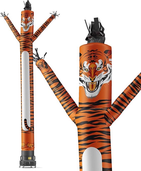 LookOurWay Air Dancers Inflatable Tube Man Set - 7ft Tall Wacky Waving Inflatable Dancing Tube Guy with Weather Resistant Blower - Mascot Character Animal Themed - Tiger