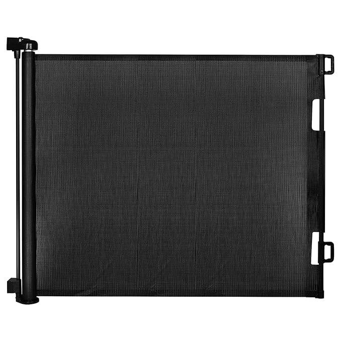 Retractable Baby Gate,Mesh Baby Gate or Mesh Dog Gate,33" Tall,Extends up to 55" Wide,Child Safety Gate for Doorways, Stairs, Hallways, Indoor/Outdoor?Black,33"x55"