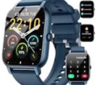 Smart Watch(Answer/Make Call), 1.85" Smartwatch for Men IP68 Waterproof, 100+ Sport Modes, Fitness Activity Tracker, Heart Rate Sleep Monitor, Pedometer, Smart Watches for Android iOS, Dark Blue