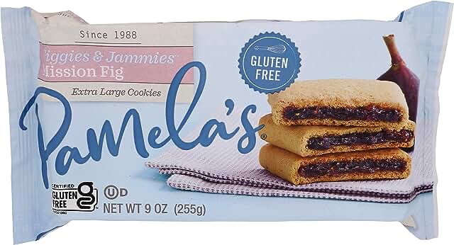 Best by oct/16/2023) Pamela's Products Gluten Free Figgies and Jammies Cookies, Mission Fig, 9 Oz (Pack of 6)