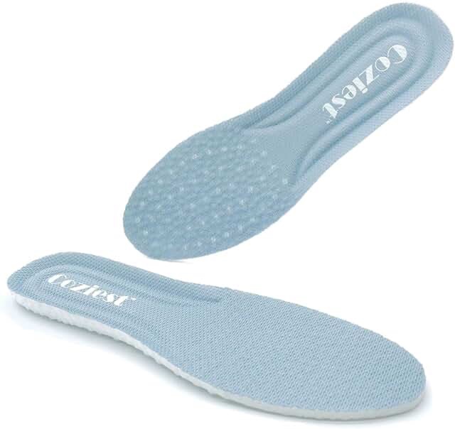 Coziest Shoe Insoles, Standing All Day Cushion Inserts for Men and Women Soft Support Insole for Work Boots and Pain Relief Grey Pair 13