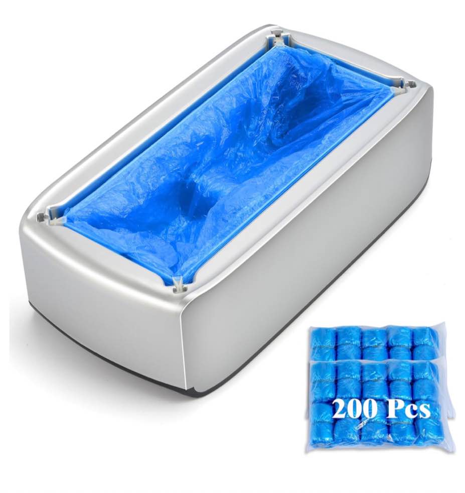 LYSHIYI Shoe Covers Dispenser with 200pcs Shoe Cover Disposable Non Slip, User-Friendly and Durable Shoe Cover Machine, Fits Size Up to 11 US Men and up, Widely Applicable in Indoor(Silver)
