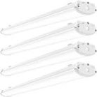 ANTLUX 4FT LED Vapor Tight Light Fixture, 50W 5000LM (120W Eq.), 4 Foot LED Vapor Proof Outdoor Shop Lights, IP66 Tri-Proof Lights for Parking Garage Carport Car Wash, Freezer Light, Plug in, 4 Pack