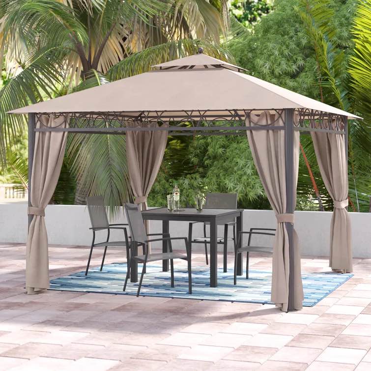 10 Ft. W x 10 Ft. D Iron Patio Gazebo *similar to stock photo* *incomplete* 