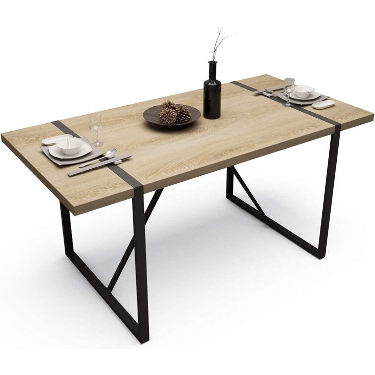 Fredna 63 Inch Rectangular Multi-Purpose Dining Table for 4-6, Industrial Style Heavy-Duty Table