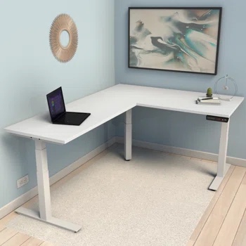 Height Adjustable L-Shape Standing Desk (incomplete desk frame only)