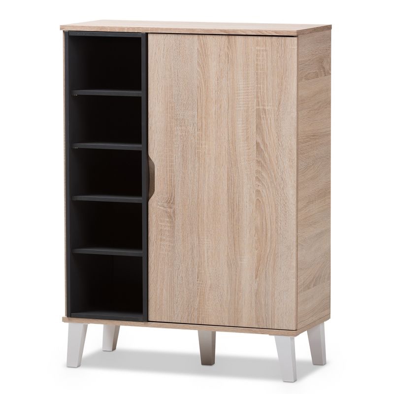 Baxton Studio 15 Pair Shoe Storage Cabinet (similar to stock photo)