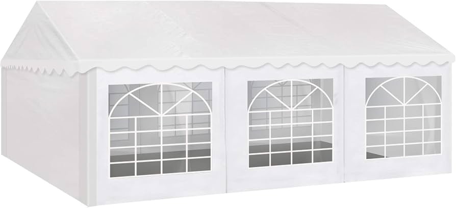 AMERICAN PHOENIX Party Tent 20x20 ft Heavy Duty Canopy Shelter for Wedding Event Fair with Fire Retardant Roof with Sidewalls and Windows White (20x20 - PE) (Incomplete//2 Boxes Only (Box A And Box C ))