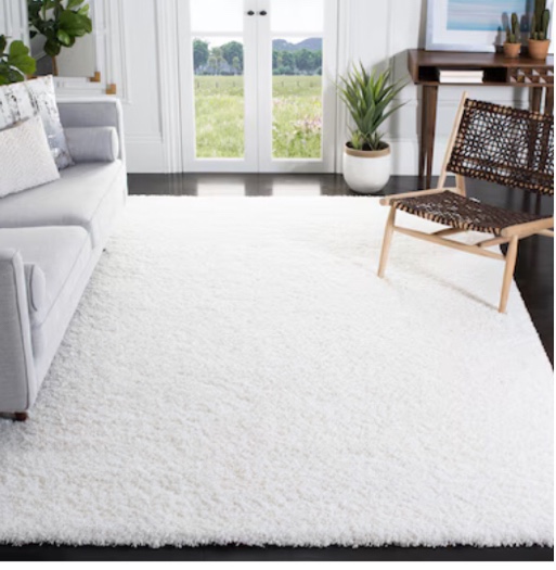 Safavieh California 8 X 10 (ft) Frieze White Indoor Solid Area Rug