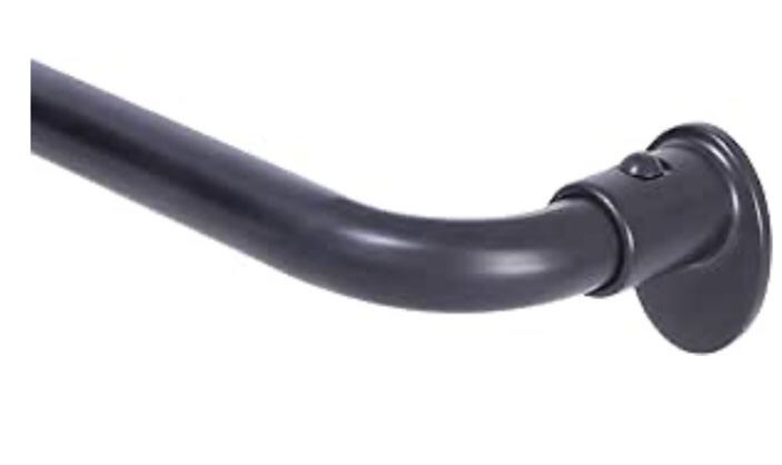 Lunar KL79230 Complete Blackout Room Darkening Wrap Around Curtain Rod, 28-48" Adjustable Length, Black Finish, 5/8" Diameter Steel Tube(is different color to stock photo )